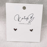 Mini Heart Studs - KatyB Jewellery